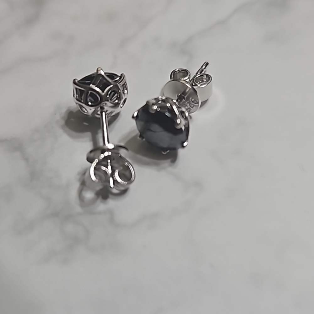 Black Moissanite Diamond 925 Sterling Silver 1.0 Carat Woven Stud Earrings New - Picture 2 of 13